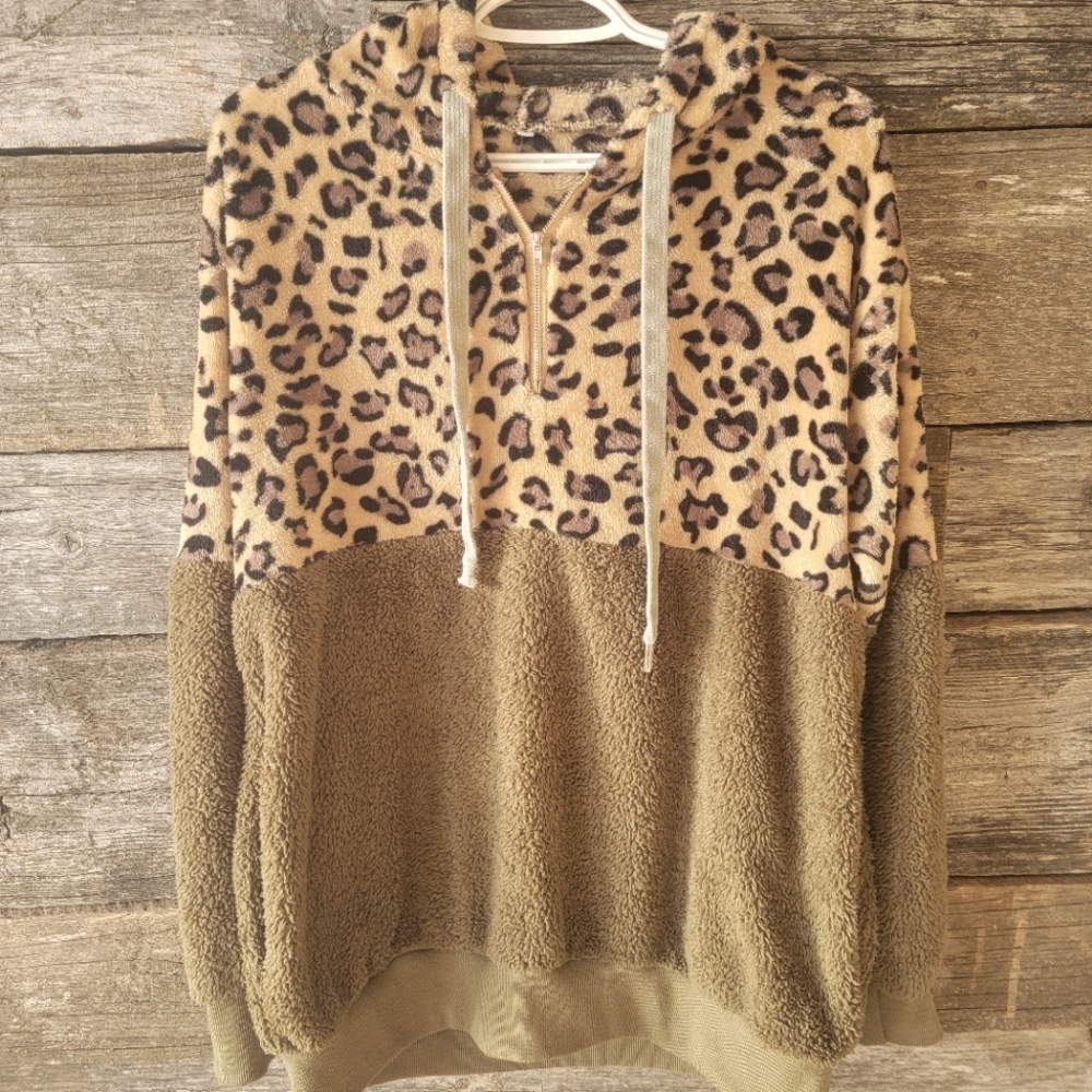 Leopard Print Amazon Hooded Sweatshirt
